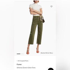 Frame Utilitarian Stretch-Cotton Pants in Washed Winter Moss